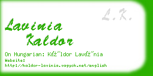 lavinia kaldor business card